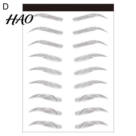Eyebrow Tattoo Sticker 1 Sheet Various Shapes Nature 3D Effect Water-based Semi-permanent Transfers Arch Style Waterproof Hair-Like Grooming