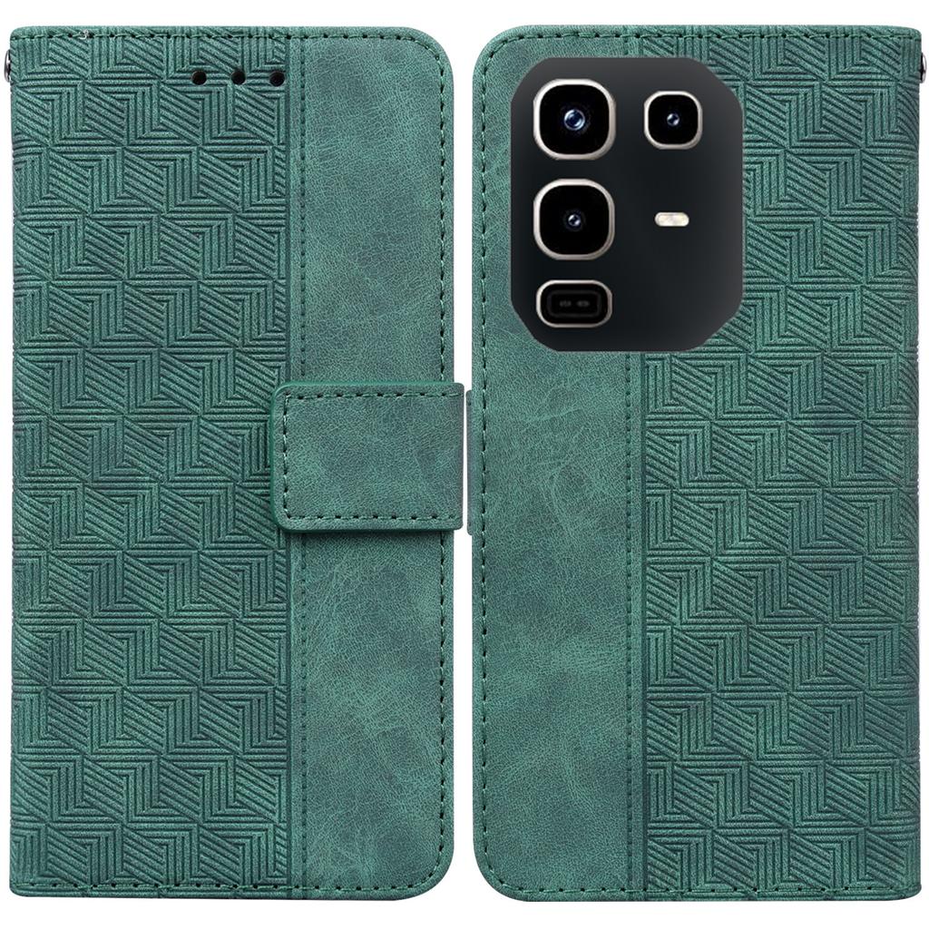 For Infinix Note 50 Pro 4G/Note 50 4G Case Geometry Pattern Leather Wallet Phone Cover with Wrist Strap