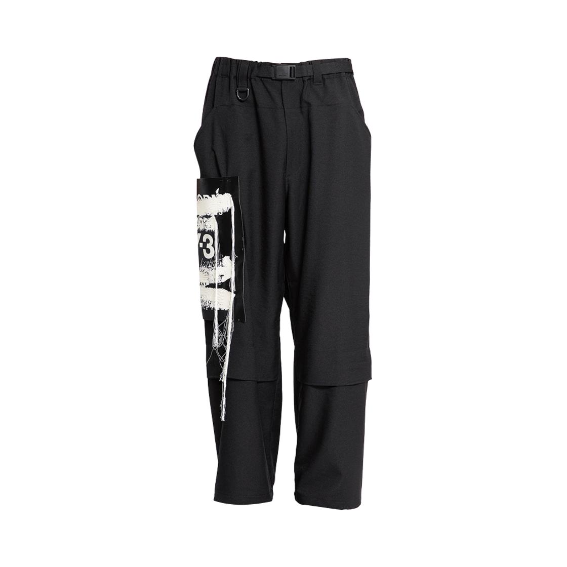 Y-3 Mittelhohe Lockere Logo Weite Beine Lässige Hose Herrenhose Schwarz JN3704 XS white