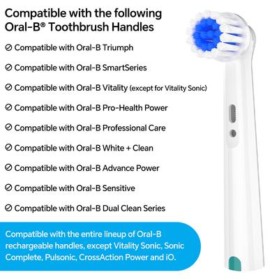 4 Sensitive Care Replacement Brush Heads and 4 Toothbrush Head Protective Covers Set, Compatible with Oral B Electric Toothbrush