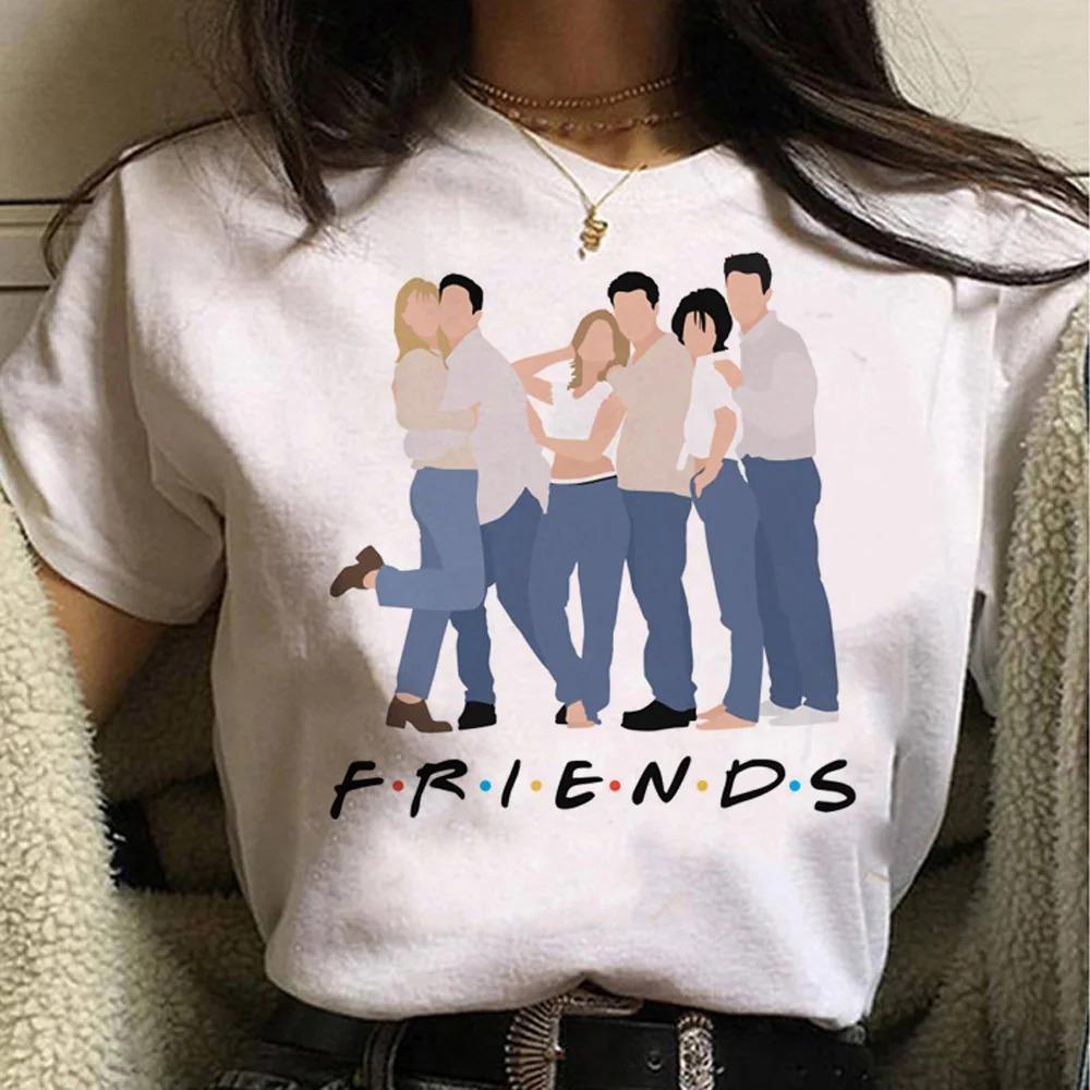 Friends Tv Chandler Bing Printed Tshirt Casual Round Neck Short Sleeved Fashionable Sleeved Trendy Womens Clothing Loose Short