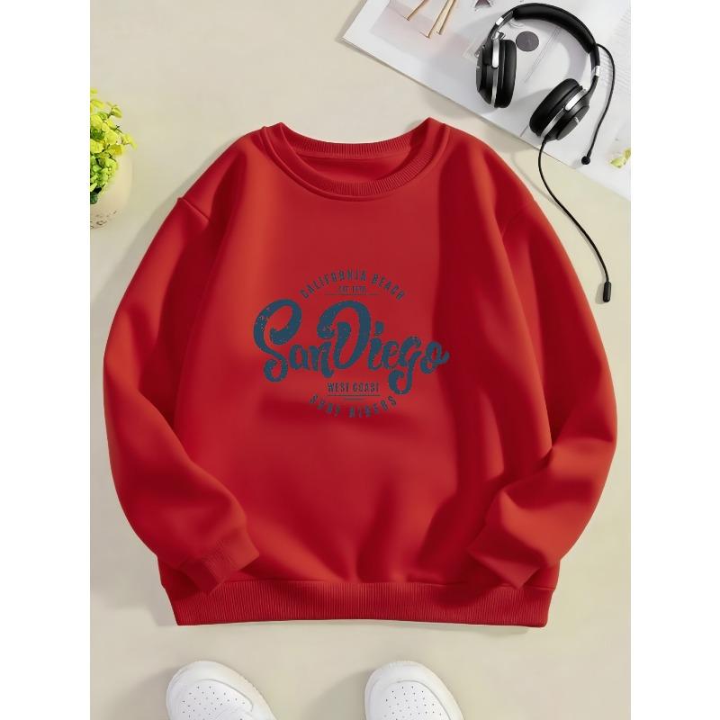 Kids Sweatshirt, Round Neck - Casual Winter Warm Sweaters for with Football & Print, Christmas & Halloween Outfits, Easy-Care