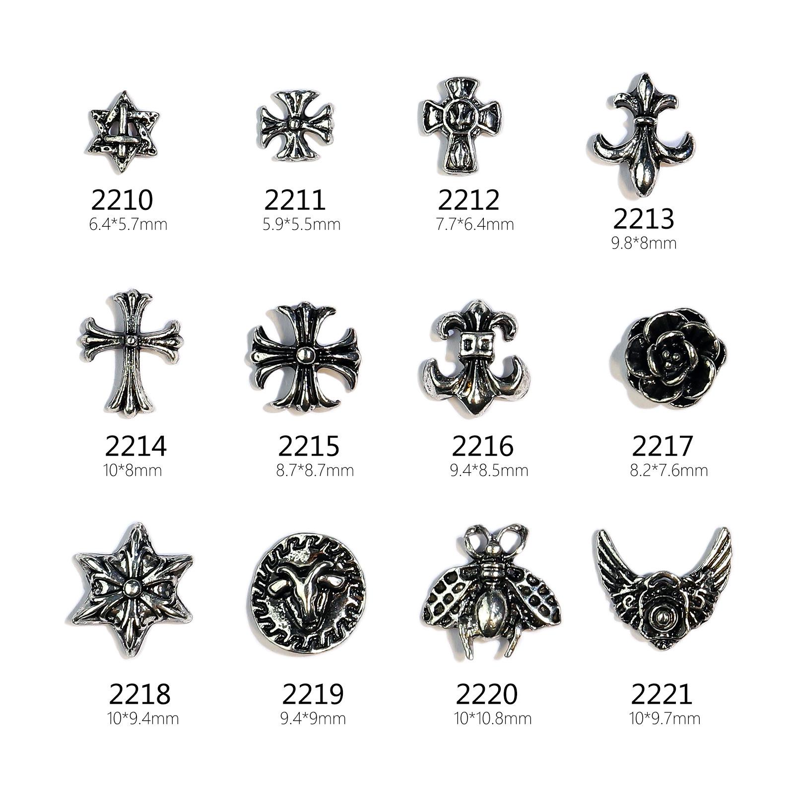 

12шт. Орнамент для ногтей. Крестик. Металлический орнамент «сделай сам». 12pcs