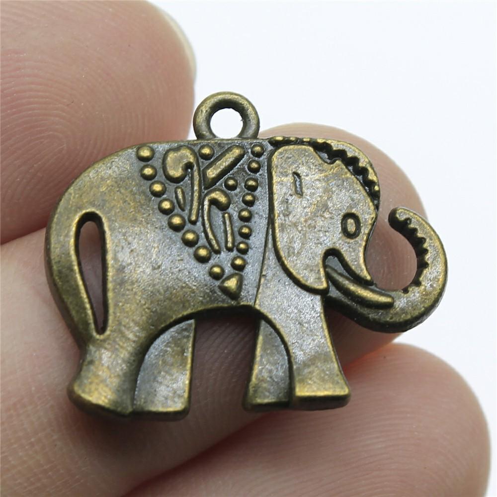 10pcs Elephant Charms For Jewelry Making Tibetan Bronze Silver Color Pendants Antique Jewelry Making DIY Handmade Craft