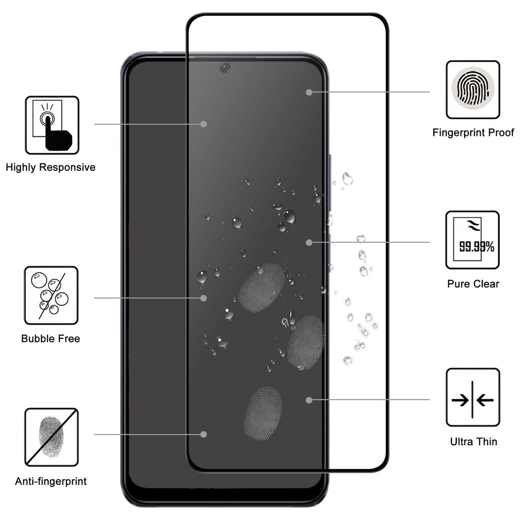 For Xiaomi Poco X6 5G AGC Glass Screen Film Clear Black Edge Full Glue Cell Phone Screen Protector