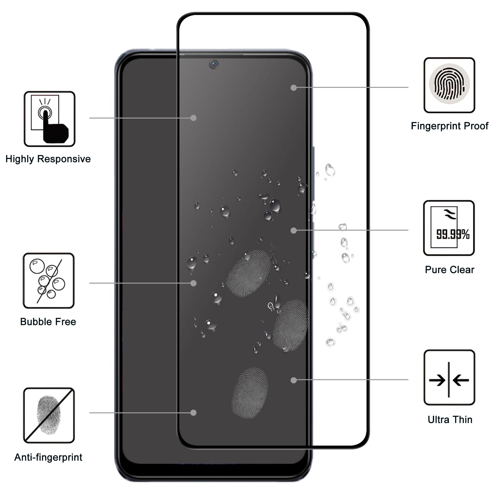 

For Xiaomi Poco X6 5G AGC Glass Screen Film Clear Black Edge Full Glue Cell Phone Screen Protector Type A
