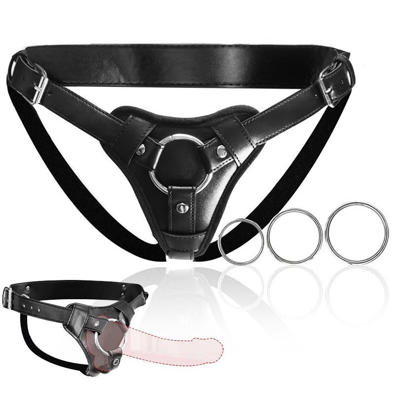 Strap On Dildo Harness Sex for , High-quality Wearable Leather Pants Men Pegging Dildo, Adjustable Belt Multiple Sizes Rings
