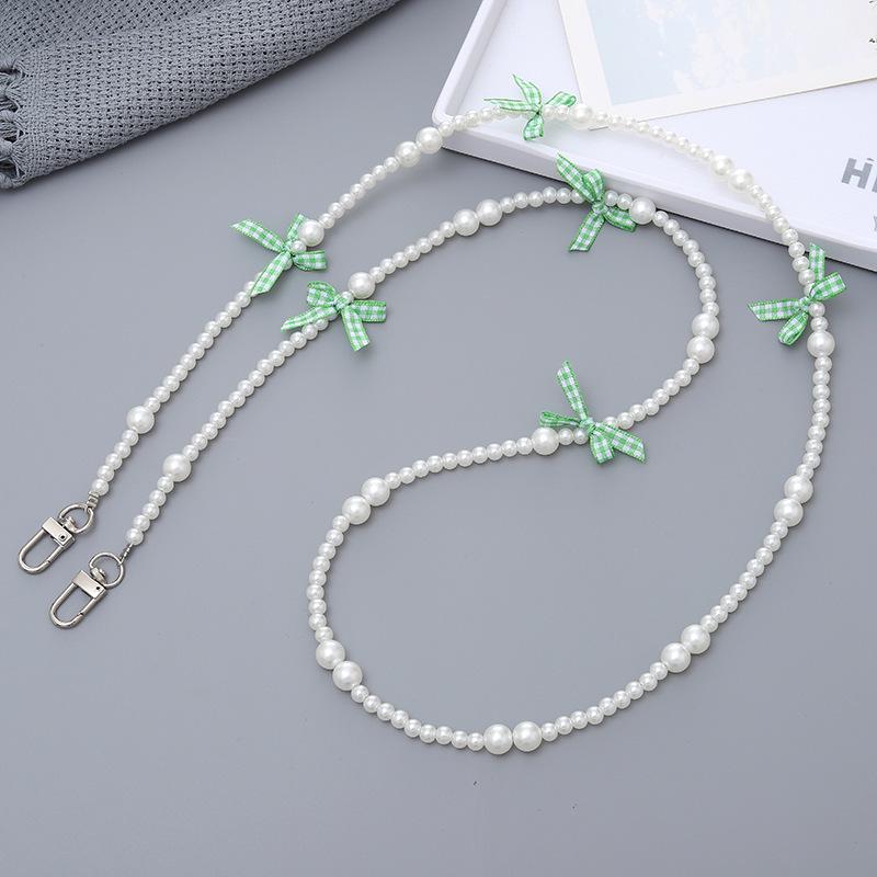 Handmade Pearl Crossbody Phone Case Lanyard with Beaded Charm