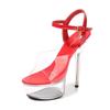 Fashion 34-43 Sexy Super High Heel Shoes 15CM Slim Heel Platform Sandals Transparent Crystal Shoes Wedding Shoes Banquet