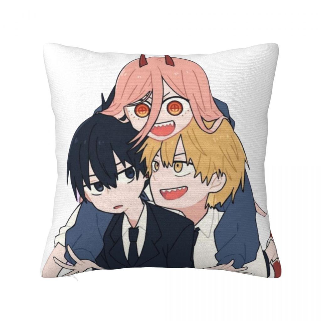 Anime Chainsaw Man Pillow Case Cushion Covers Customized Polyester Decor Pillowcover for Seat 45x45cm