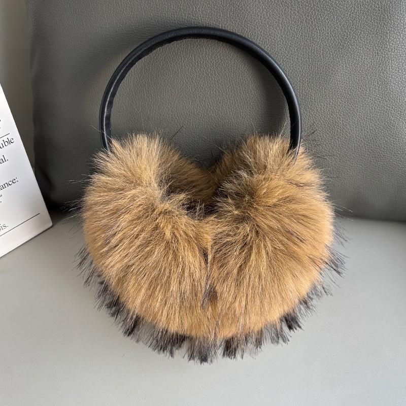 Plush Women's Winter Earmuffs - Faux Mink Fur, Windproof & Cozy for Outdoor Cycling.