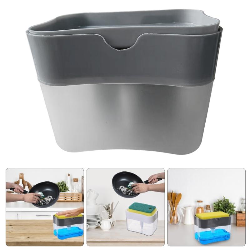Easy Press Soap Dispenser Pump with Sponge Holder for Home and Restaurant Use Liquid Soap Dispenser