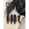 2025 spring and autumn new fashion versatile stiletto high heels single shoes women's shoes suede French pointed