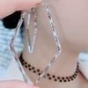 2025 Trendy Minimalist Diamond Hoop Earrings for Women - Silver Needle, Cool & Chic Summer Ear Jewelry