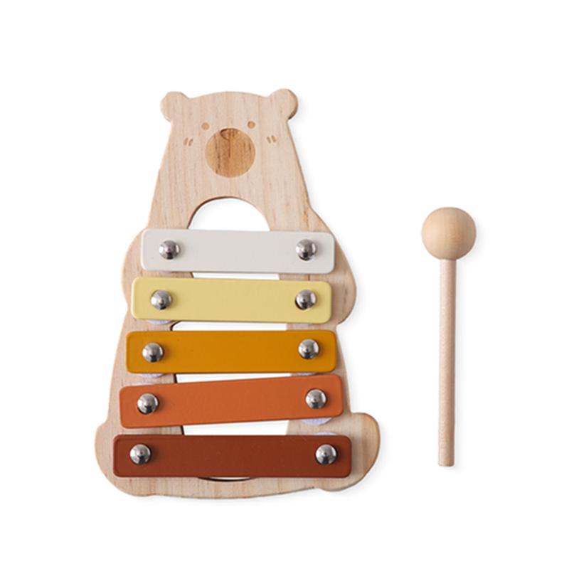 Baby Wooden Rattle Music Toys Musical Instrument Baby 0 3 Years Toys Wooden Educational Toys Elephant Xylophone Children Toys