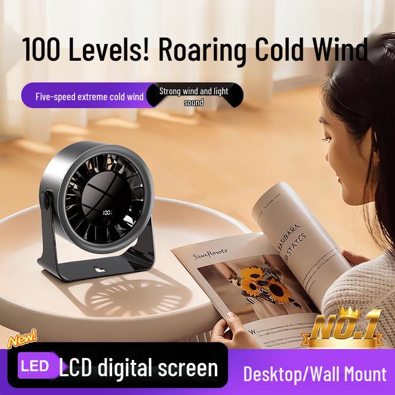 New Two-in-One USB Rechargeable Desktop & Wall-Mounted Circulation Fan