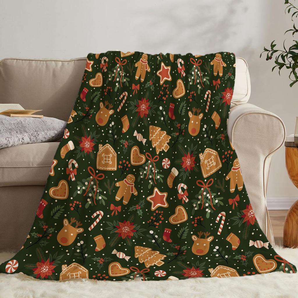 Christmas Creative Throw Blanket Flannel Print Blanket Super Soft Cozy Sofa Nap Blanket Home Blanket Perfect Home Gift for Her