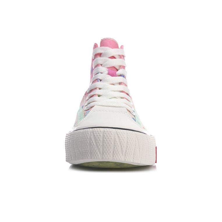 Li Ning Line Friends X  Classic High-Top Canvas Sneakers Women Sneakers Purple Red AGCQ594-2