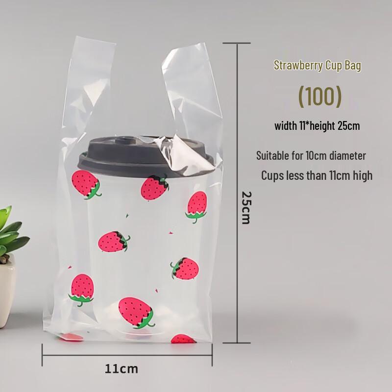 Disposable Strawberry Plastic Takeaway Bags