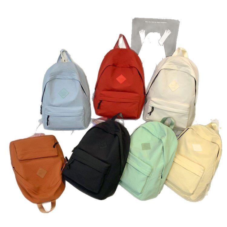 Schoolbag Korean version of female ins Mori series simple solid color versatile large capacity schoolbag junior high school student backpack