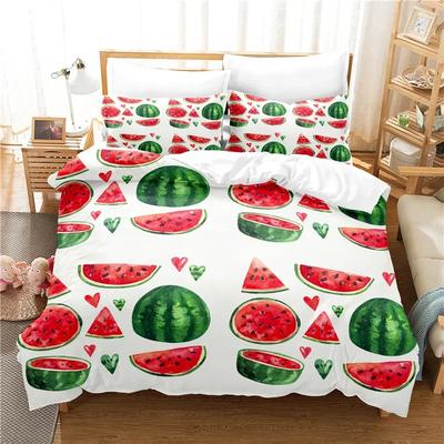 Dropship Bettbezug-Set 3D-Druck Wassermelone Zitrone Heimtextilien Bettdecke-Set King-Size Bettdeckenbezug+Kissenbezüge -Kein Laken