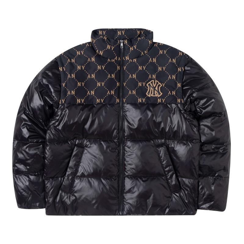 MLB Sports Lifestyle Series Full Print Letter Fashion Stand Collar Zipper Down Jacket Unisex outerwear Black 3ADJM3046-50BKS