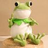 Neues Niedliches Frosch Plüschtier Weiches Kissen Kawaii Beruhigend Schlafbein-Klemme Begleitpuppe Raumdekoration Geburtstag Feiertagsgeschenk