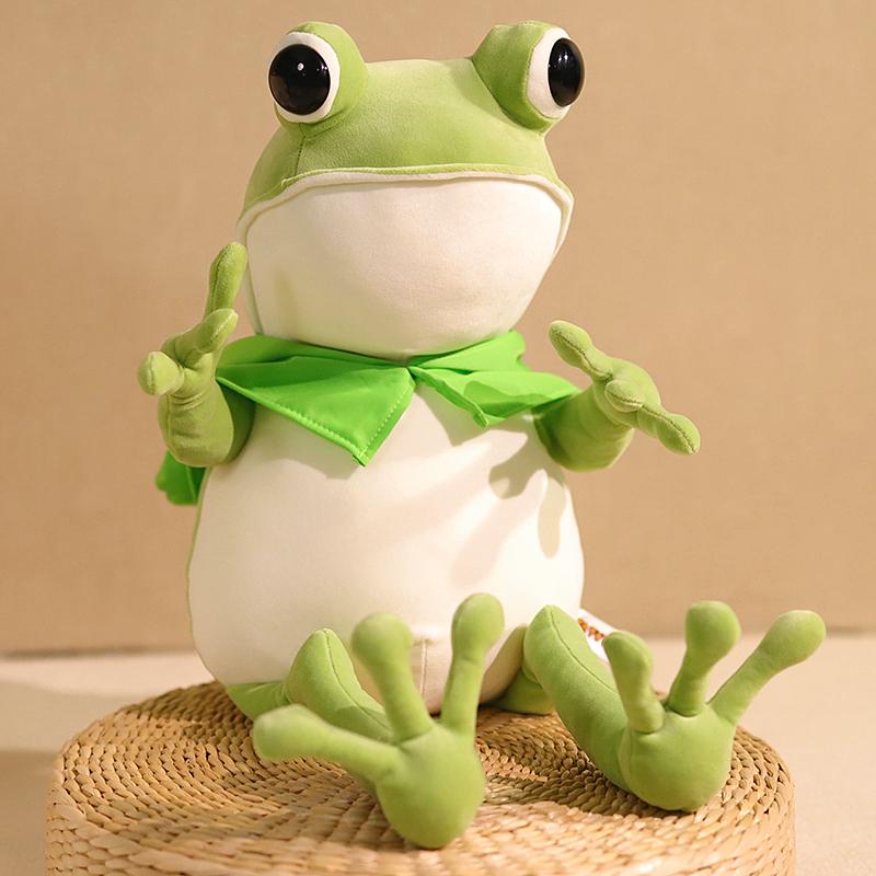 

New Cute Frog Plush Toys Soft Pillow Kawaii Soothing Sleeping Leg Clamp Accompany Doll Room Decoration Birthday Holiday Gift 45cm