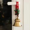 Christmas Bells Decors with Hanging Rope Pine Cone Bowknot Vintage Metal Bells for Tree Wreath Door Wall Decorations