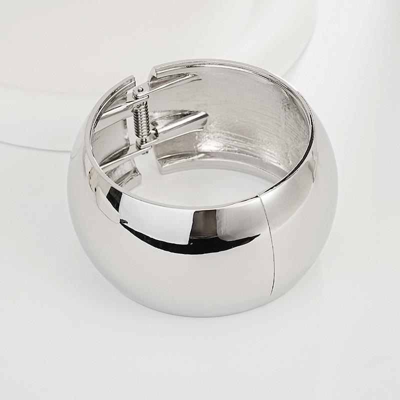 Interlocking Ring Open Bangle - European & American Light Luxury Design for Women