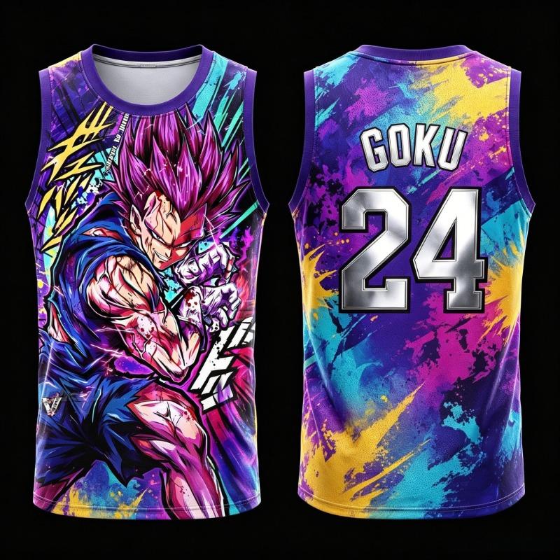2026 New Dragon.Ball Vegeta Vest NO.23 24 77 11 45 1 2 34 Anime Adult Men's 3D Printed Special Basketball Jersey Vest Kids Y2k