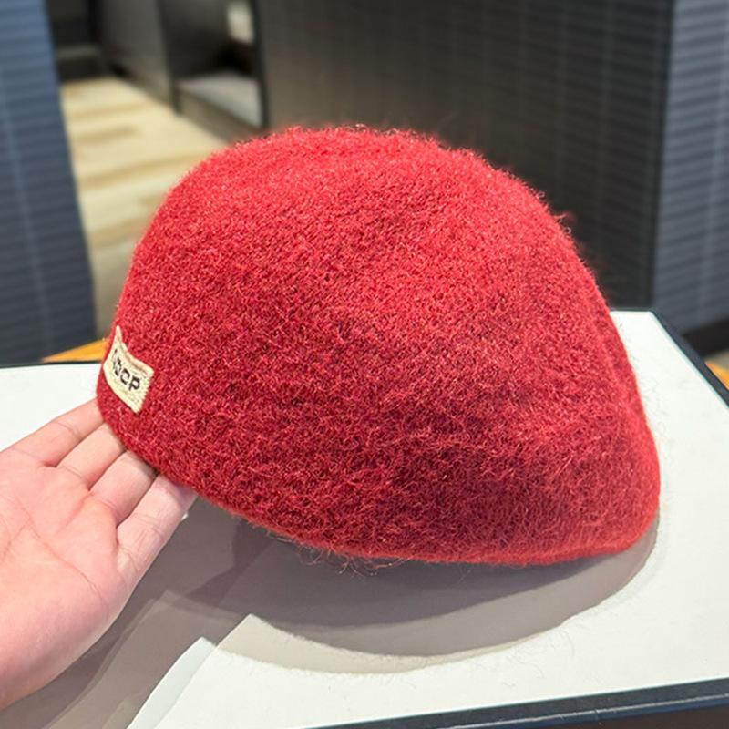 

Корейский модный берет женский осенне-зимний новый теплый кепи темпераментное лицо шляпа маленького художника M（56-58cm）