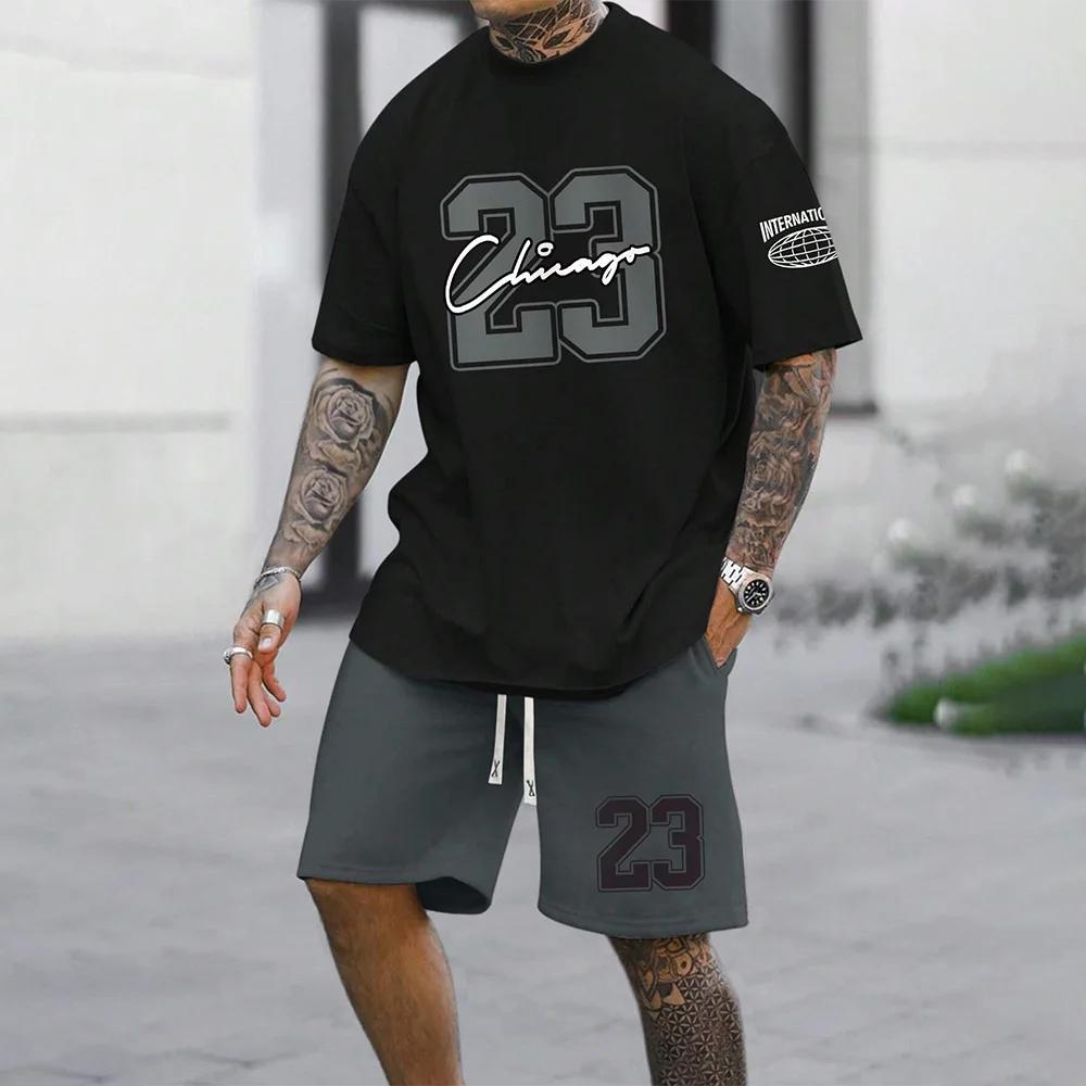 2024 New Fashion 3D Printed Men's Suit Oversized Clothing Short Sleeve Shorts Suit Men's Sportswear Summer Casual Suit