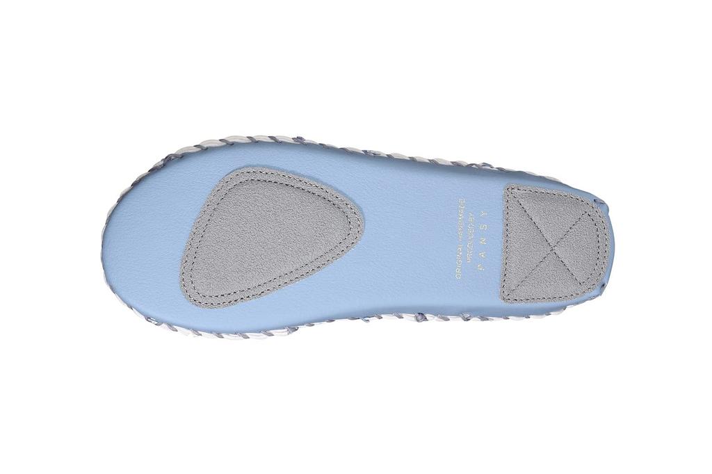 Pansy 9304 Indoor Slippers with Floral Size Blue Women's Hand-Knitted Print, Small,