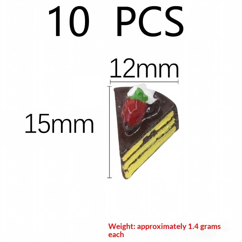 10Pcs Mini Resin Fake Cake Kawaii Simulation Food Miniatures for DIY Handmade Craft Home Decor Ornaments