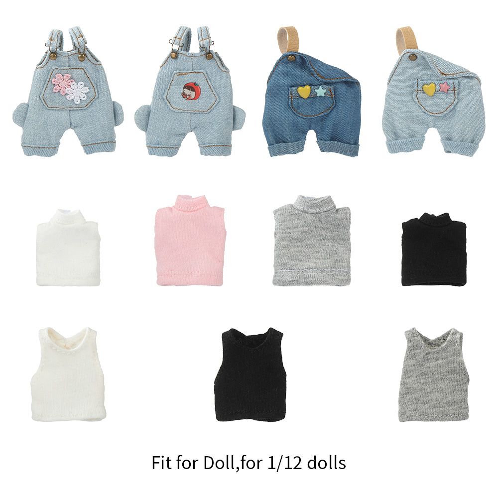 1/12 Dolls Casual Wears Casual Pants Fashion Jeans Overalls T-shirt Clothes Accessories