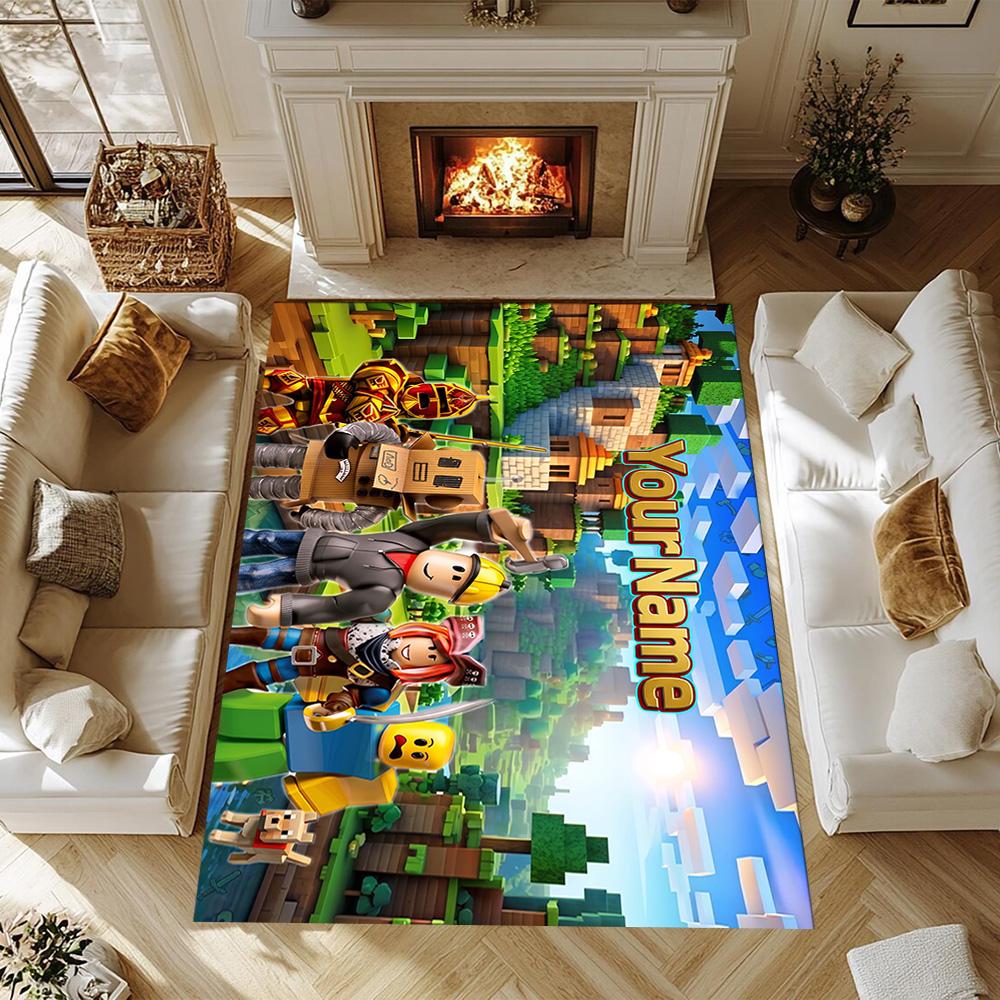 Roblox 14 Customize Text Floor Rug Office Rug Design for Decorate room Dormitory Foyer Balcony Antislip Carpet Office home decor