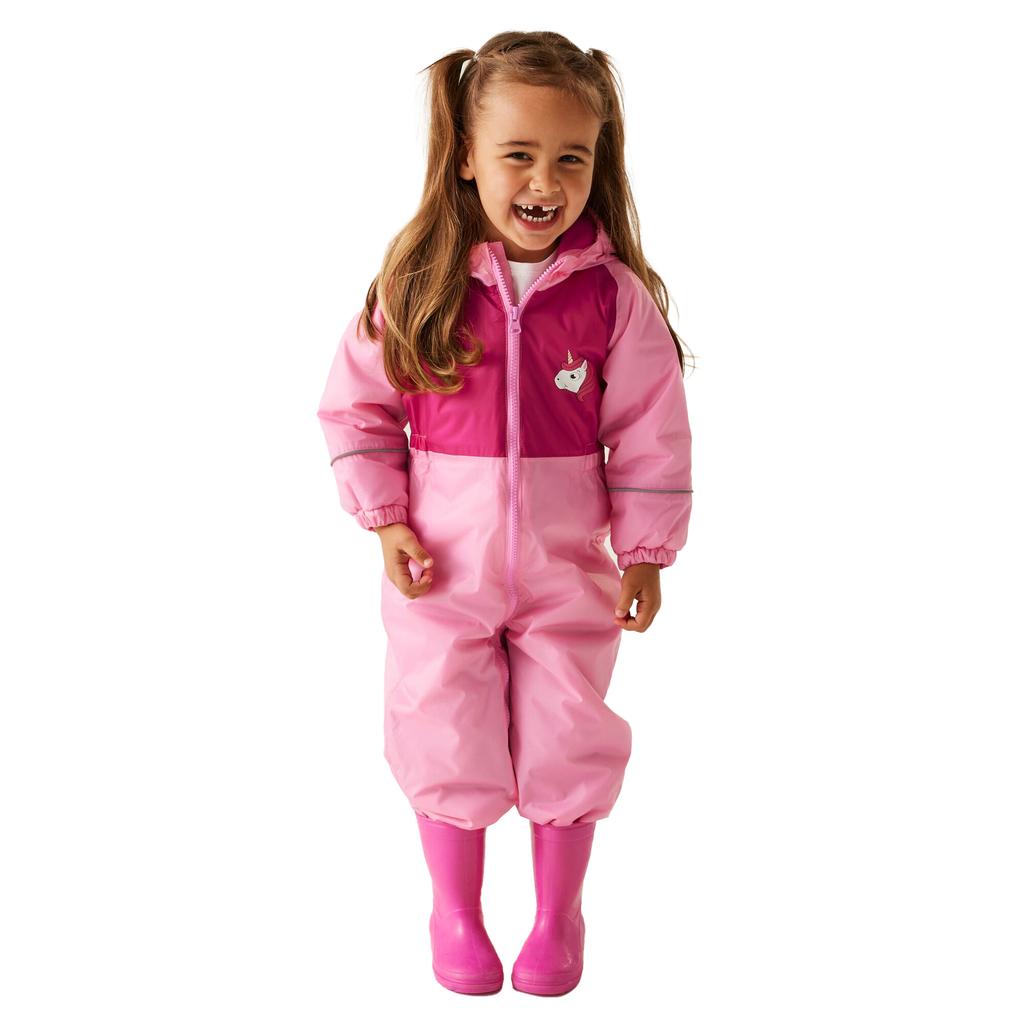 Regatta Childrens/Kids Mudplay III Luna The Unicorn Waterproof Puddle Suit