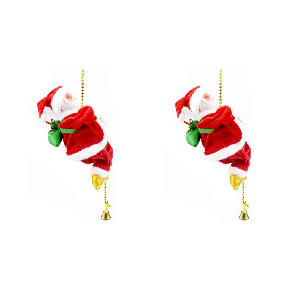 Climbing Santa with Music Christmas Tree Pendant Ornament Novelty Climbing Santa Claus On Rope Xmas Party Supplies Home Decor