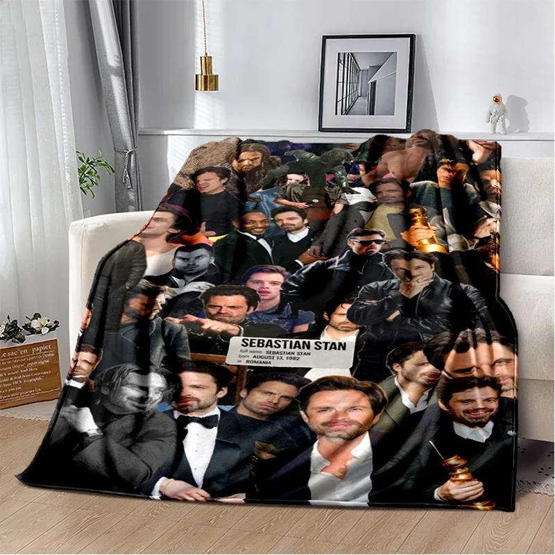 3D Sebastian Stan Handsome Actro Soft Flannel Blanket for Bed Bedroom Sofa Picnic,Throw Blanket for Cover Office Gift Kids