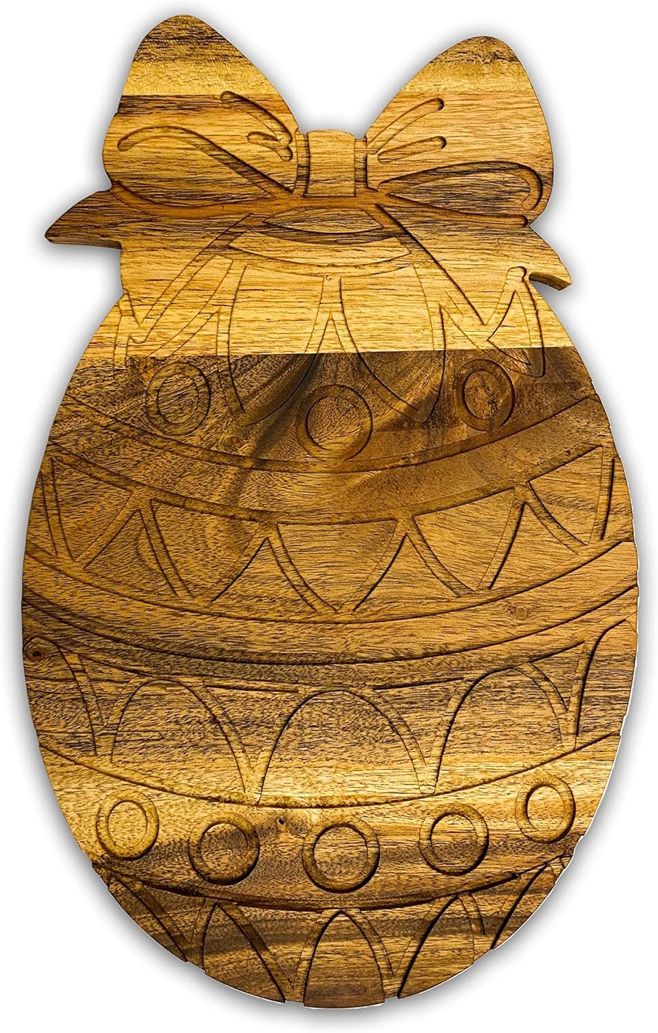 

Разделочная доска из органической акации и сервировочное блюдо для сырных закусок, овощей, фруктов и салатов (Яйцо с пазами 13 Д x 8 Ш) Large коричневый