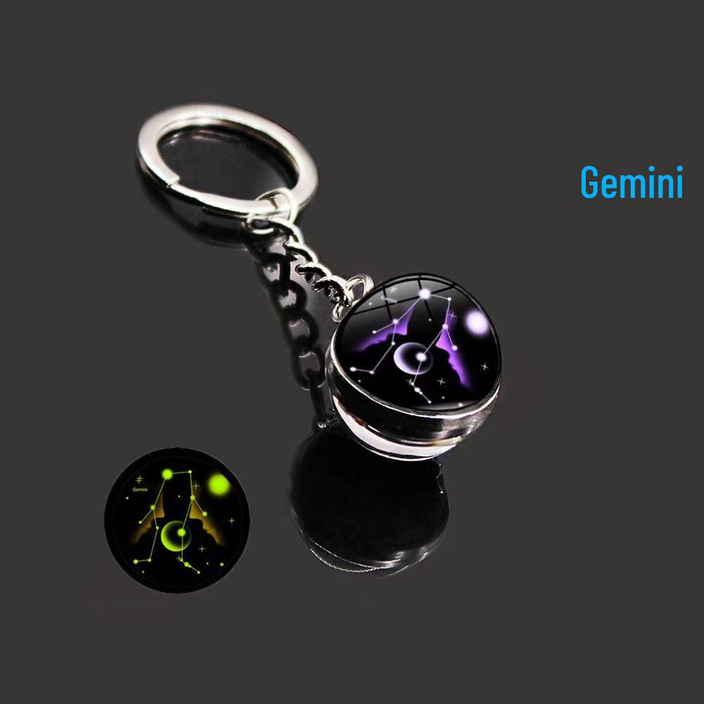 Luminous Zodiac Keychain: Dvanáct souhvězdí s přívěsky ve znamení Býka a Vodnáře