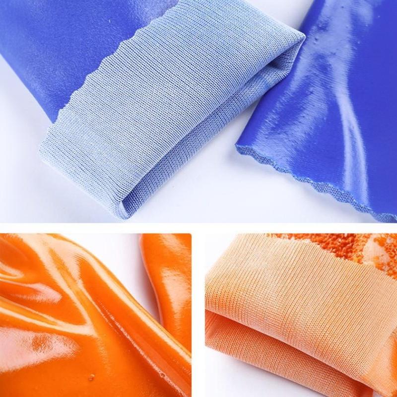 PVC Work Gloves Waterproof Oil & Chemical Resistant Non-slip Flexible Protective Gloves for Mechanical Repair Garage Use