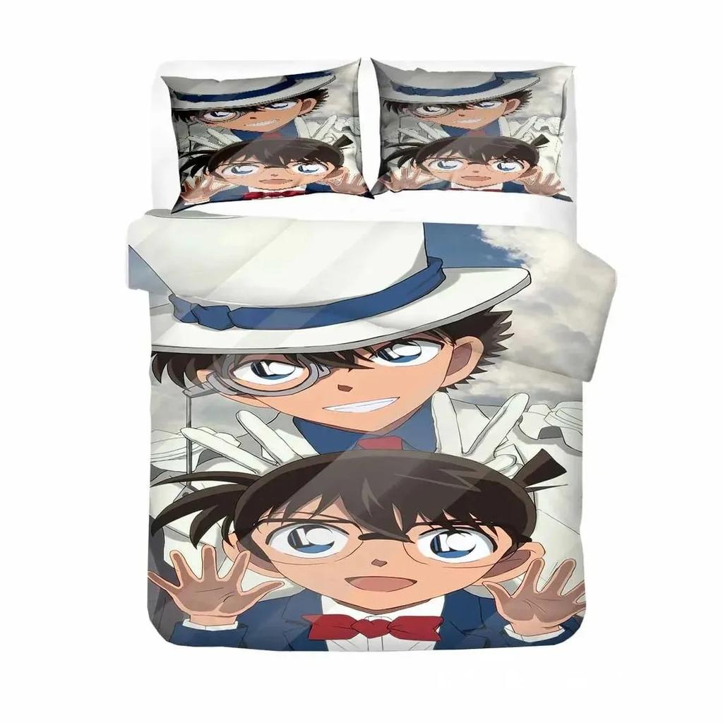 3D Printed Anime Detective Conan Duvet Cover Shinichi Bedding Set Double Twin Full Queen King Adult Boys Bedclothes Quilt Cover
