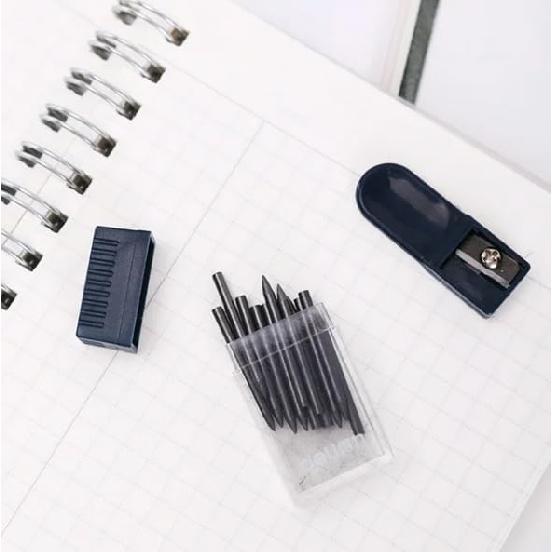 2Pcs Compass Refills Replacement in Refill Tubes for Compasses with Pencil Sharpener 2mm,Technical Drawing Supplies,Drafting Compasses,Office