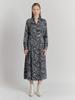FREAKS BY KIMTAEHOON Japan Flower Print Suede Touching Premium Satin Maxi Shirt Dress_Flower Green