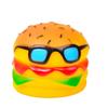Squeaky Hamburger Dog Toy Vinyl Chew Toy for Teeth Cleaning Molar Care Interactive Pet Squeaker Toy