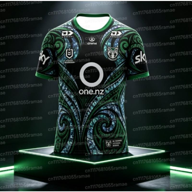 Unisex Aotearoa NZ Warriors Martin 7 Paua Shell Iridescent Tribal Print Rugby Jersey Oversized Family Matching Merch Shirts