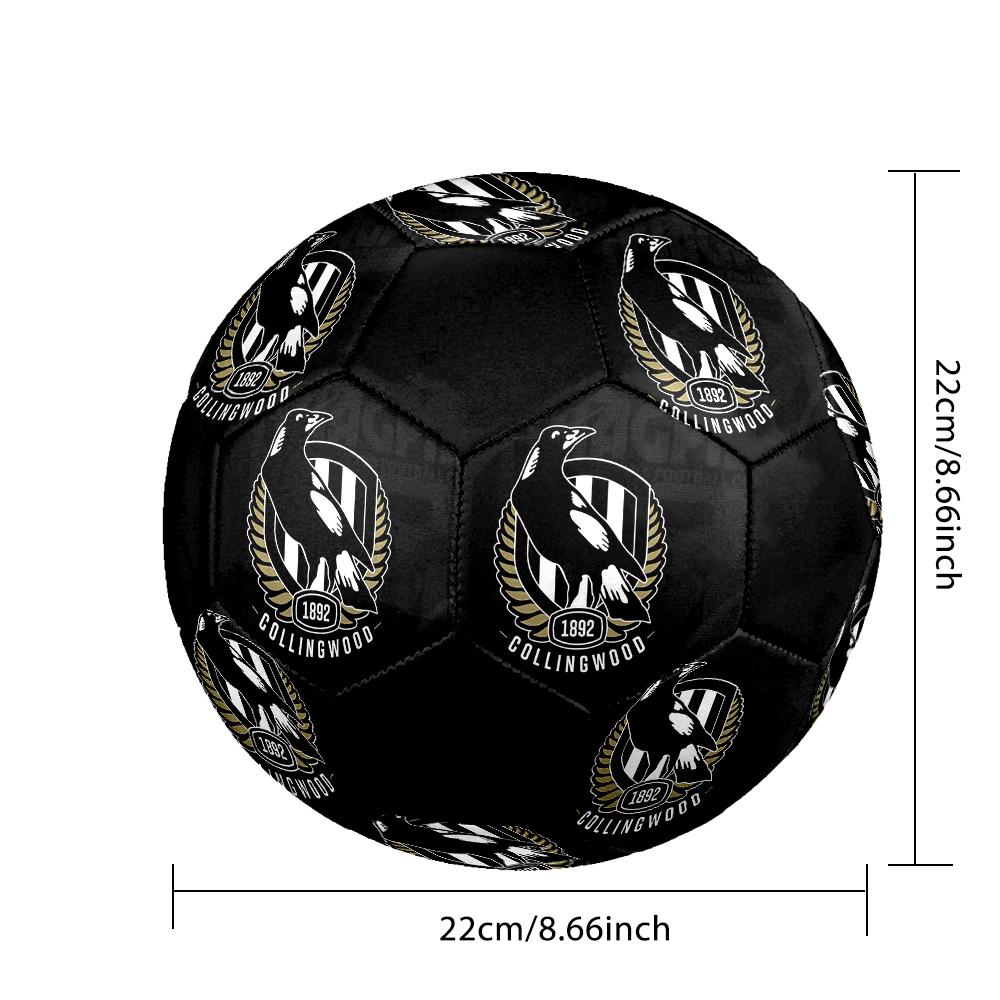 Collingwood Magpies Soccer Ball Colorful All Ages Machine Stitched PVC Competition Ready Durable High-Bounce