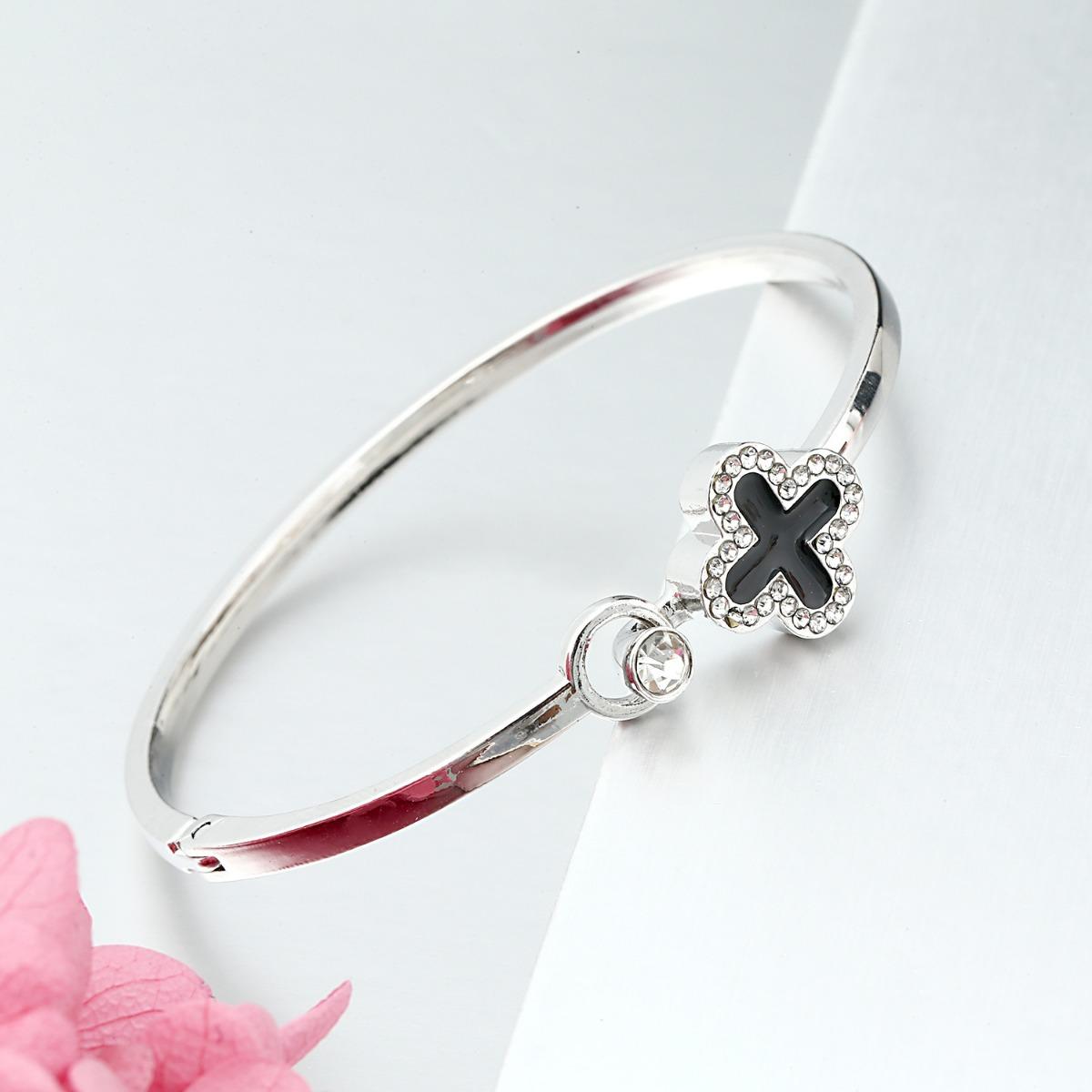 

Модный браслет из розового золота с четырьмя листами клевера, защита окружающей среды, популярный регулируемый женский браслет высокого качества